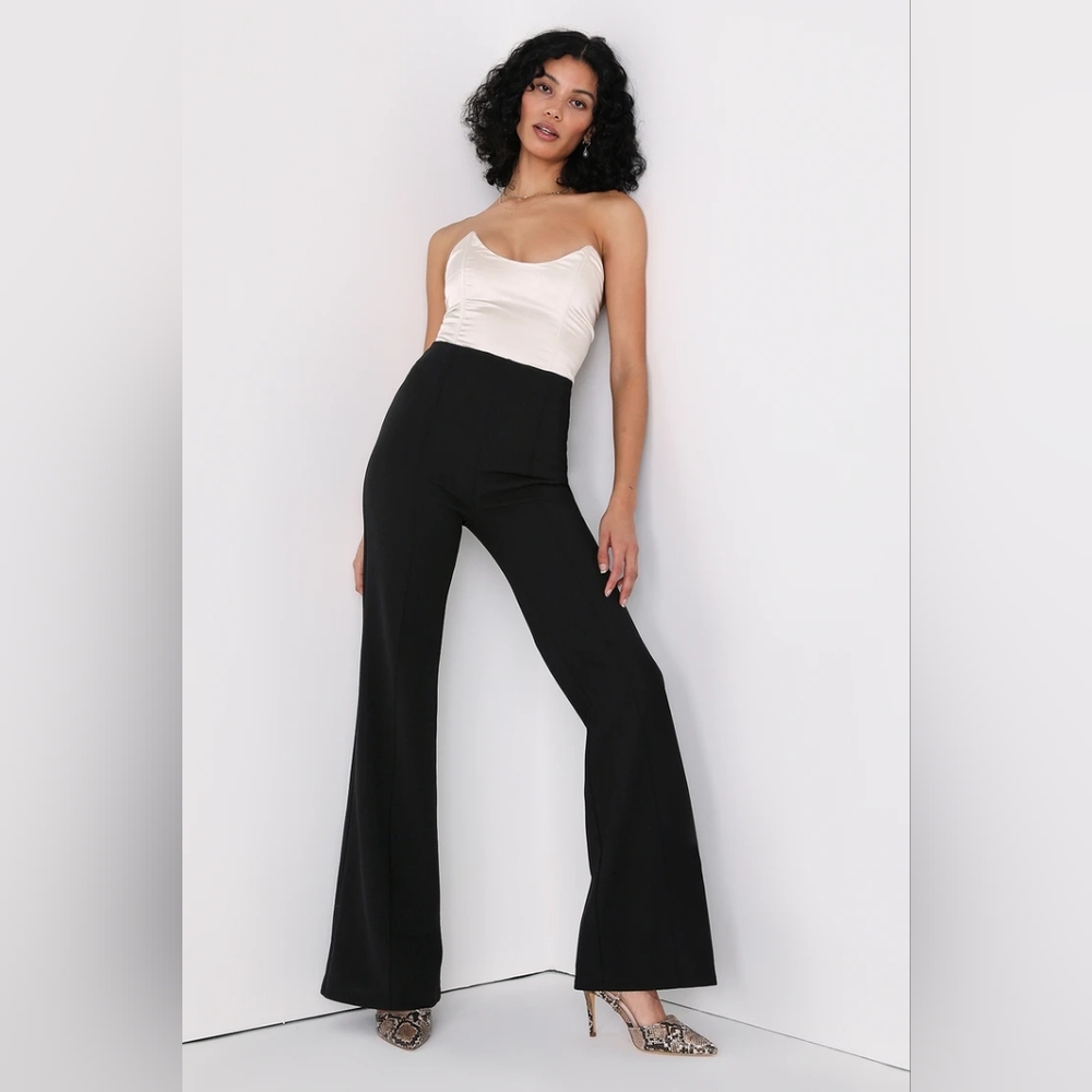 Make it Effortless Black High Rise Flare Pants